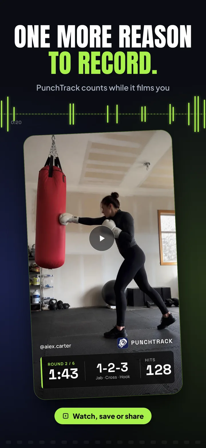 One more reason to record: a saved session video with the round, timer, combo and hit count along the bottom.