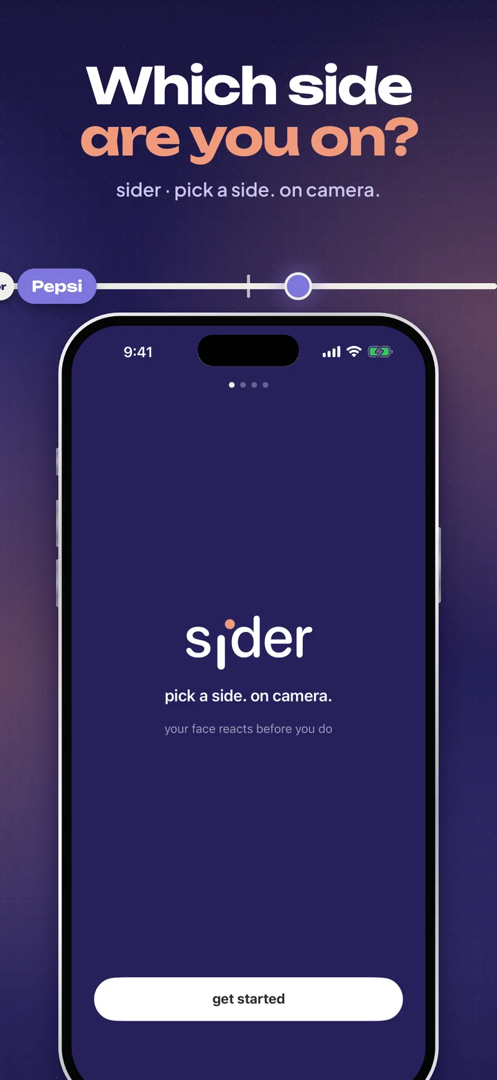 Which side are you on? The Sider welcome screen.